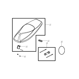 Saddle kymco agility FR 12' 4-stroke euro4 white