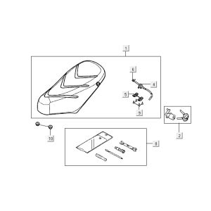 Saddle Kymco Super9 2t lc o.m matt black-red