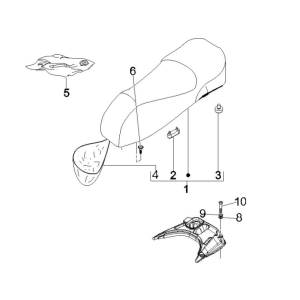 Saddle Vespa GTS 250 ie 2005-2009 (with ABS) grey excalibur 738/A