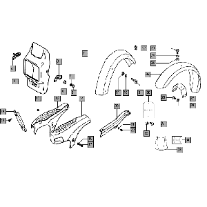 Zijkappen - spatborden Tomos QUADRO E-START (25-45KMH) (K8-L0)