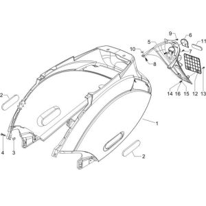 Side cover Piaggio Zip 2000 4-stroke AC white 724