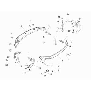 Side Skirts- pick-up Bracket Vespa Lx 25km 4-stroke 2-valve grey apuano 769/B