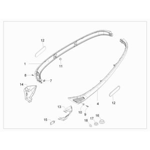 Side Skirts Vespa S 2-stroke matt black 85/B