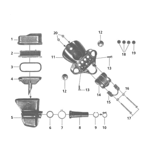 Headlight housing and air filter Zundapp GTS 50 517-40L5