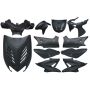 Body / fairing kit Yamaha Aerox/MBK Nitro <-2012 matt black DMP 11 pcs