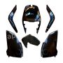 Super Soco Cux glossy black body/fairing kit 6 pcs