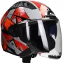 Open face helmet LS2 Copter II Kanji OF600 grey / red