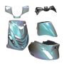 Fairing kit SP look Piaggio Zip 2000 cameleon exclusive silver grey green purple 5-piece